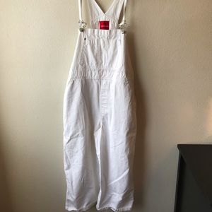 Women’s large Gloria Vanderbilt White Denim capri Overalls